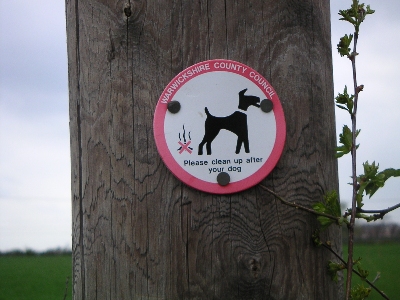 Curb Your Dog Sign -- England