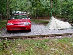 Douthat State Park - car and tent