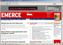 Screenshot van Emerce homepage
