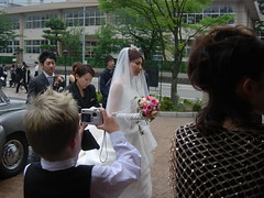 Asuka arriving at the reception