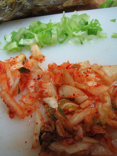 Kimchi and spring onion