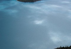 cloud shadows on lake garibaldi from gentian peak