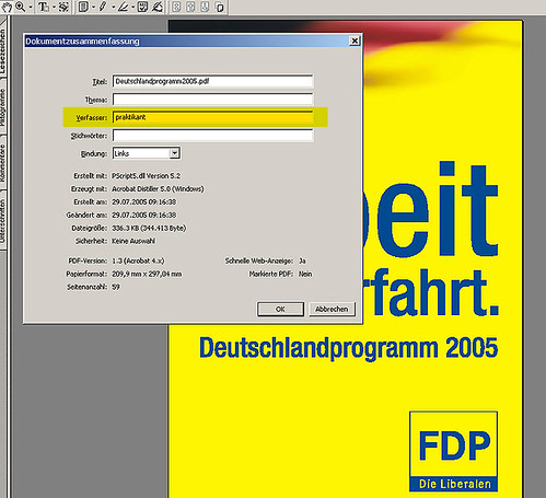 Wahlprogramm der FDP - Verfasser ist Praktikant