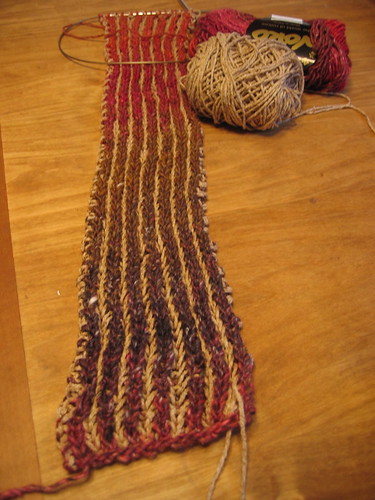 2 color brioche scarf