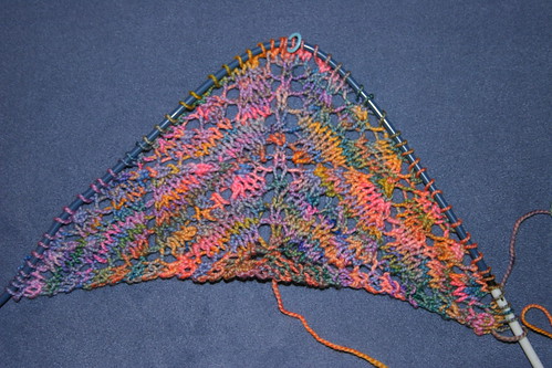 the start of the weeping willow shawl!