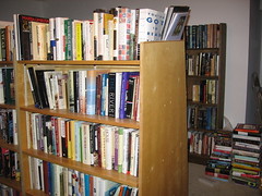 Basement library from the door