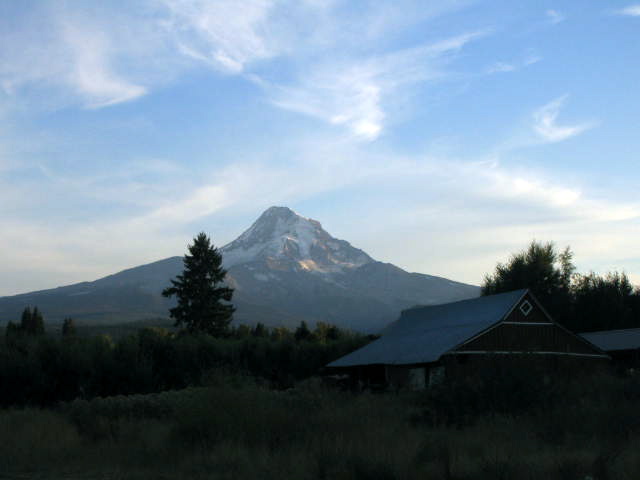 Mount Hood Viewed from the Elliot Glacier Public House