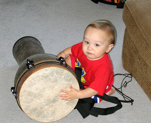 Playing Mom's Drum